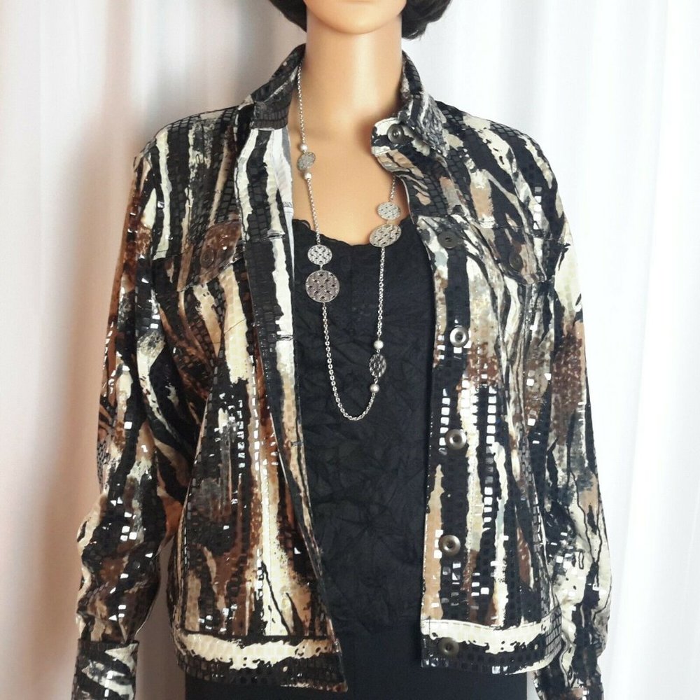 Notations Dressy Jacket Multi-Color Size S